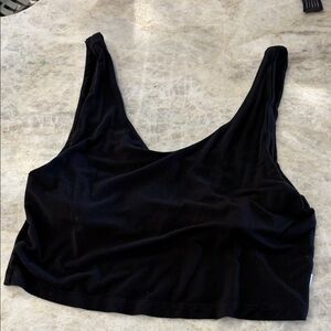 BOODY Black Scoop Neck Crop Tank Top